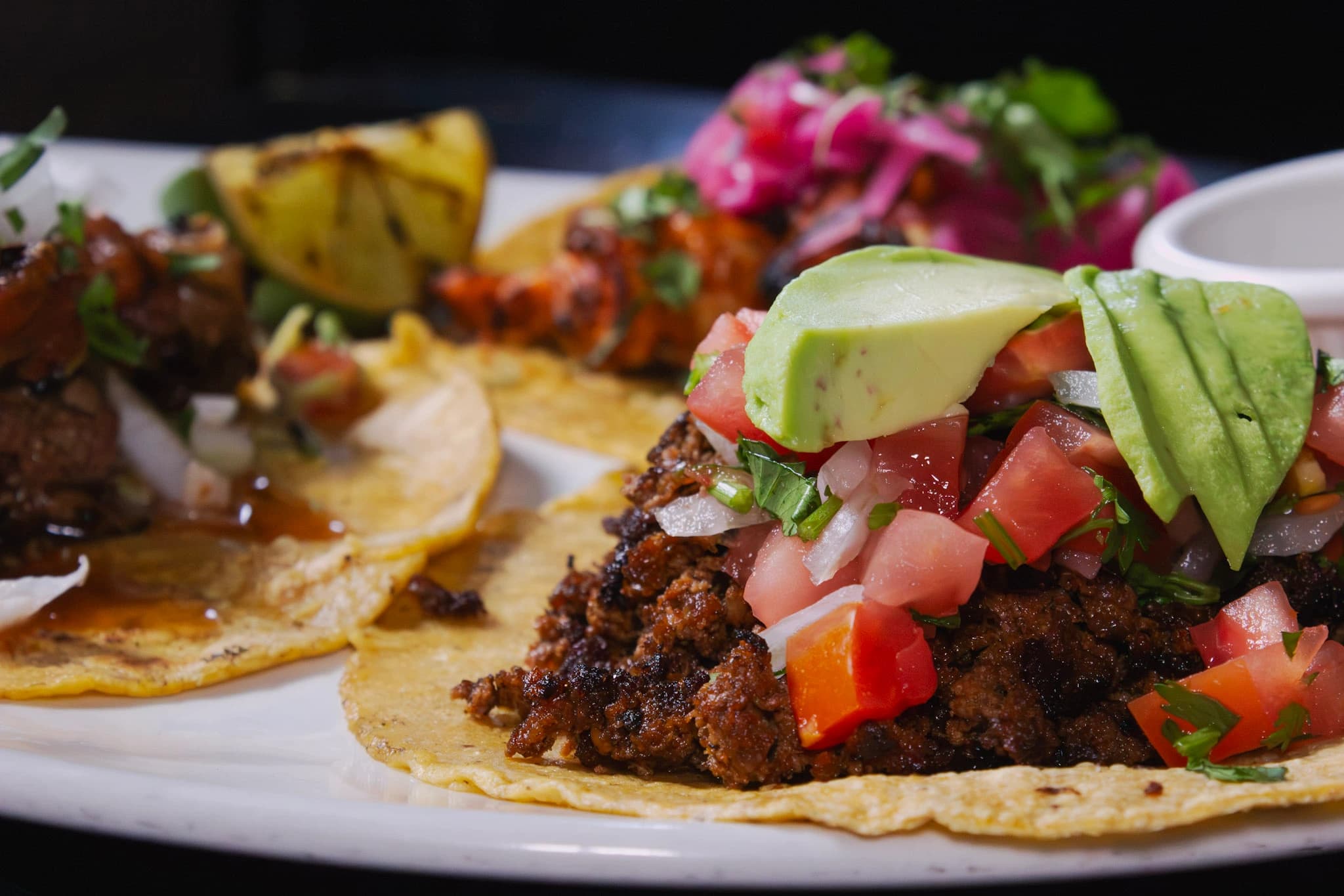 Tray of tacos ready to be served at Las Gardenias